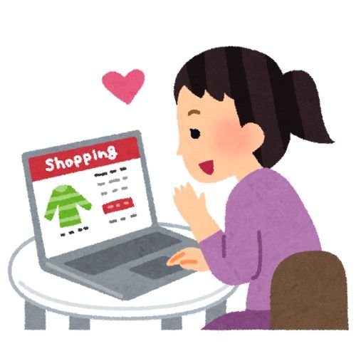 Woman shopping online on a laptop