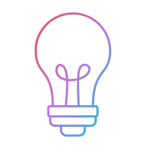 Lightbulb line icon representing on-page SEO ideas and website optimization.