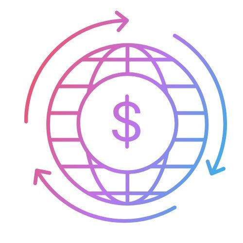 Global network icon with dollar sign representing off-page SEO and online authority.