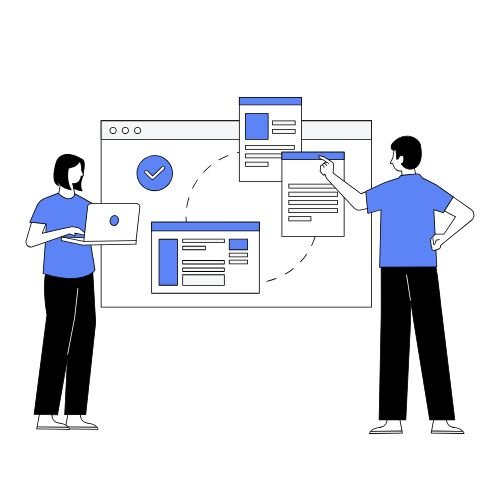 “Website designers working on modern business website interface for digital services”