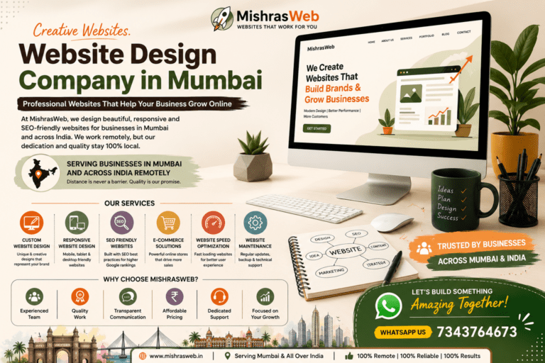 Website Design Company in Mumbai offering responsive, SEO-friendly website design services across India by MishrasWeb